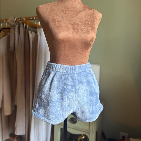 Pants - Blue Shorts with Elastic Waistband